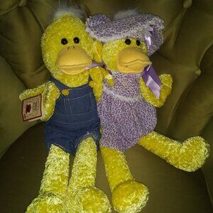 Easter Yellow Duck Couple Chantilly Lane Duet Singing Original tags